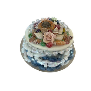 Handcrafted Decorative Beach Themed Glass Covered Dish‎